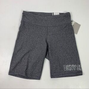 DKNY Women Bike Shorts Plus Size 1X‎ Metallic Logo Gray New wit tags